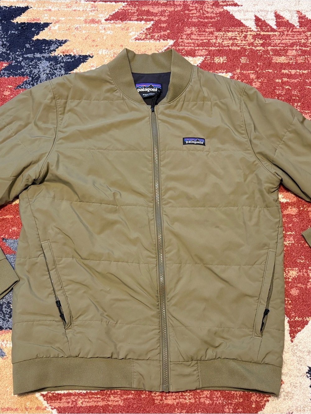 Patagonia Men's Olive puffer Bomber Jacket